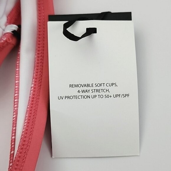 DKNY Women's Peek-a-Boo Twist One-Piece Swimsuit Coral Pink Scoop Back Size 16 - Picture 8 of 15